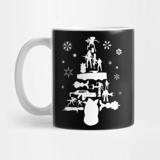 Aliens Christmas Tree Silhouette White Mug